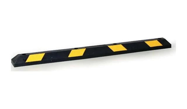 180 cm rubber parking stop, black and yellow