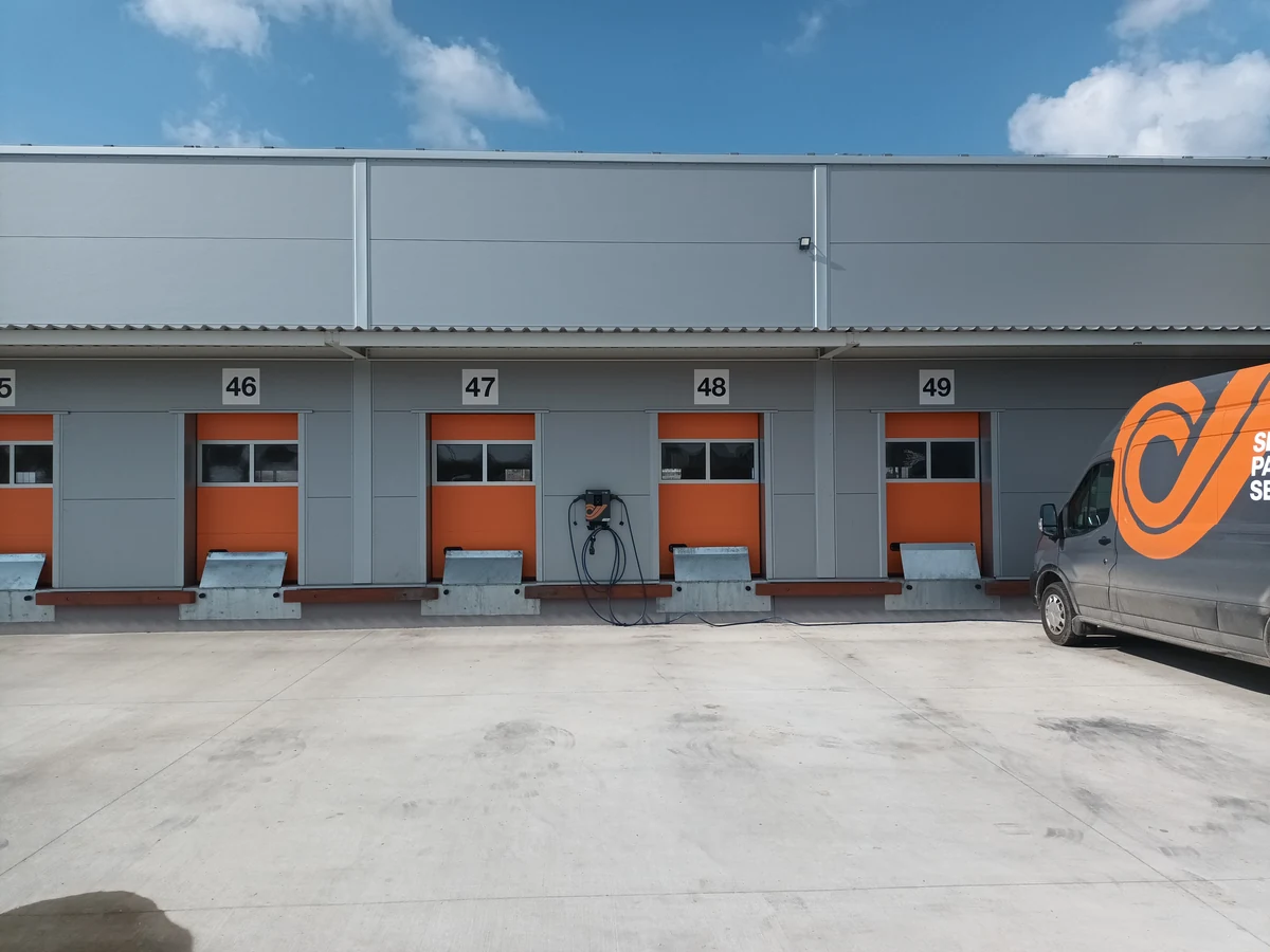 Charging station at a Slovak Parcel Service depot.
